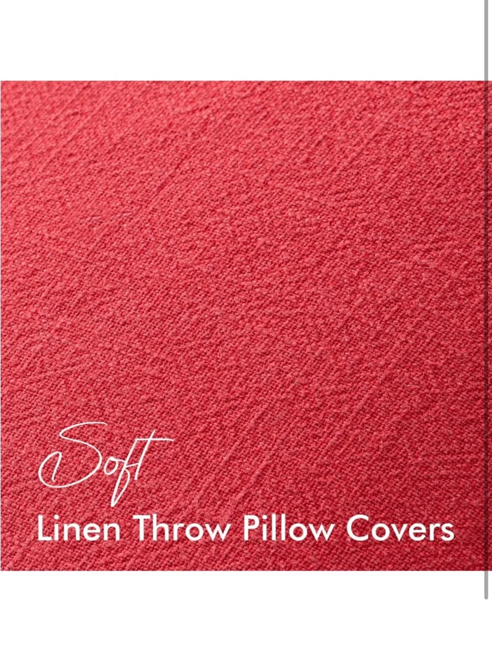 EMEMA Throw Pillow Covers Decorative Linen Pillow Covers 24x24 Red Boho 868-bb8